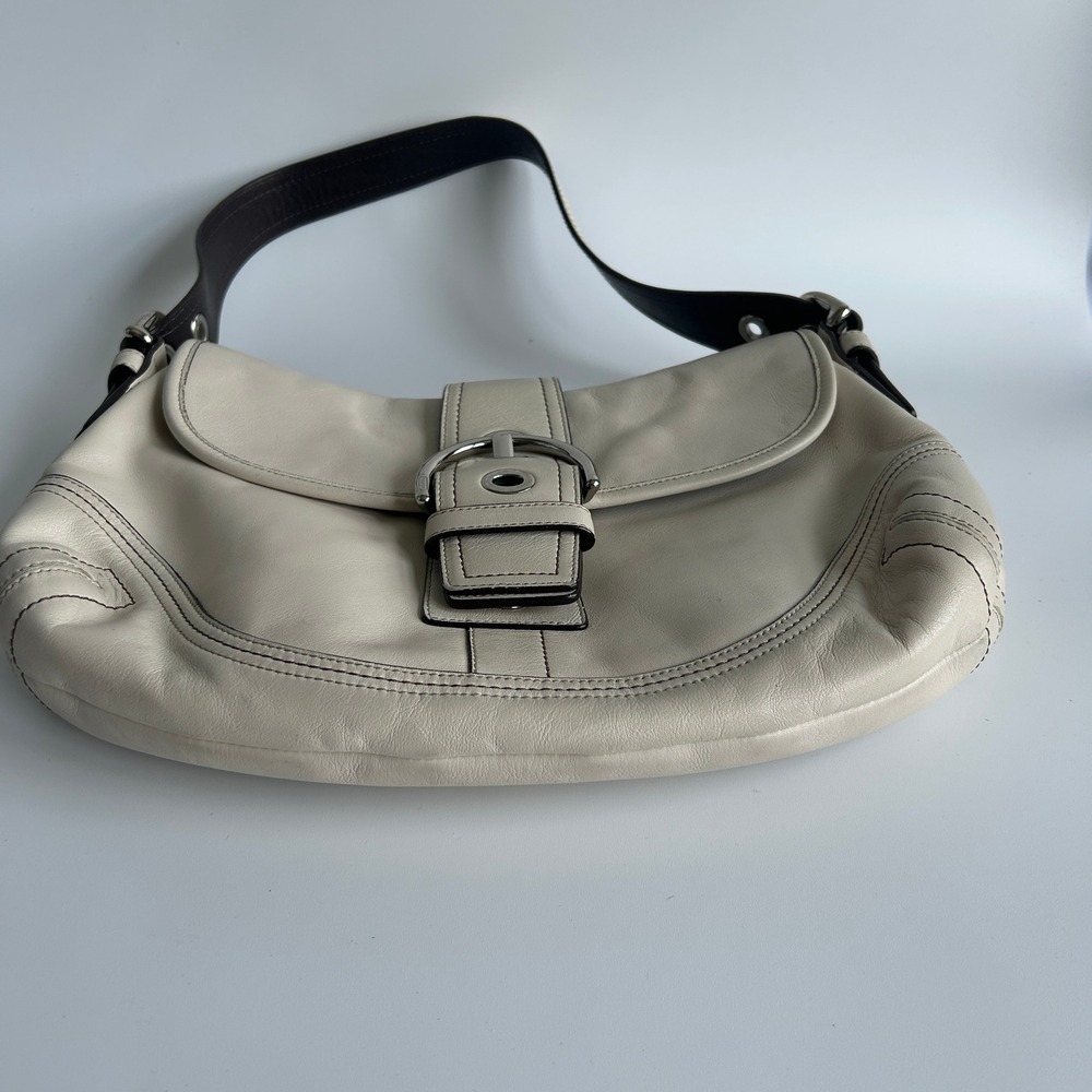 Coach Soho Flap Chalk White Leather Shoulder Bag F109… - Gem